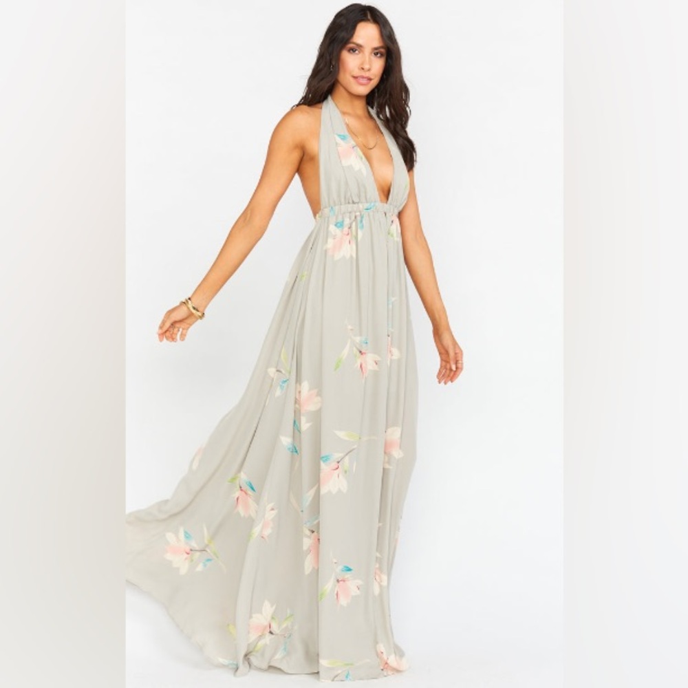 Show Me Your Mumu Luna Halter Dress Lily Showers Bridesmaid Gown - Picture 3 of 7